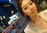 925 Silver Zircon Heart Pendant Necklace for Women