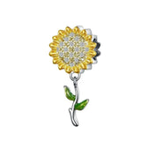 925 Sterling Silver Sunflower Charms Beads DIY Jewelry Making