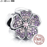 Purple Love Leaves Beaded Charms for Bracelet Making Women