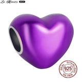 Purple Love Leaves Beaded Charms for Bracelet Making Women