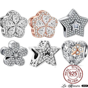 Rhinestone Stars Flowers Clover Bead Bracelet Charms Women