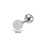 Crystal Ball Earrings Steel Ear Plugs Eyebrow Piercings Studs Lip Ring