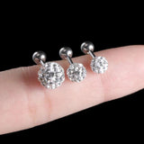 Crystal Ball Earrings Steel Ear Plugs Eyebrow Piercings Studs Lip Ring