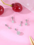 Crystal Ball Earrings Steel Ear Plugs Eyebrow Piercings Studs Lip Ring