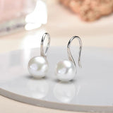 10-11mm Natural Freshwater Pearl Earrings, 925 Sterling Silver Jewelry
