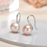 10-11mm Natural Freshwater Pearl Earrings, 925 Sterling Silver Jewelry