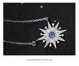 925 Silver Zircon Sun Pendant Necklace for Women