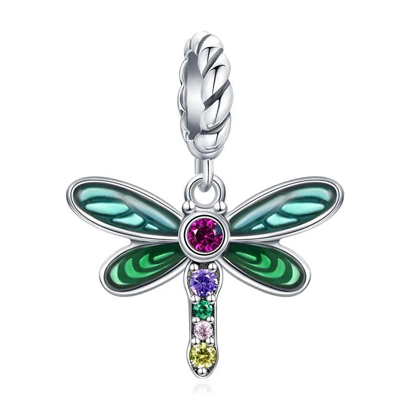 Dragonfly CZ Pendant Charm 925 Silver Jewelry