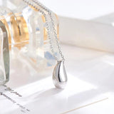 925 Silver Water Drop Necklace Wedding Jewelry