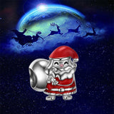 925 Sterling Silver Santa Claus Christmas Frog Elk Charm Snowflake House Bead