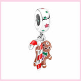 925 Sterling Silver Santa Claus Christmas Frog Elk Charm Snowflake House Bead