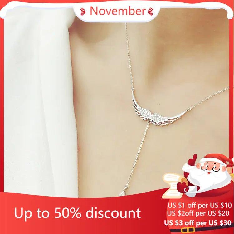 925 Silver Wings Necklace for Women