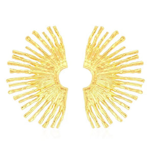 Vintage Fan-shaped Stud Earrings for Women