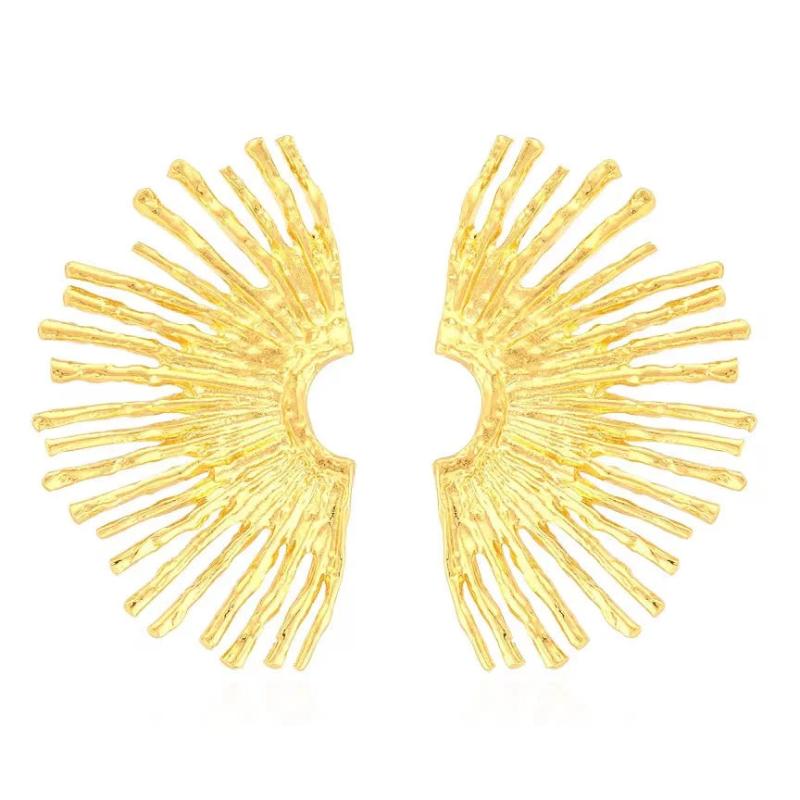 Vintage Fan-shaped Stud Earrings for Women