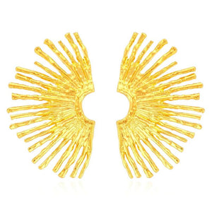 Vintage Fan-shaped Stud Earrings for Women