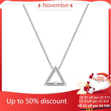 925 Silver Triangle Necklace Geometric Pendant Wedding Jewelry