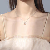 925 Silver Triangle Necklace Geometric Pendant Wedding Jewelry