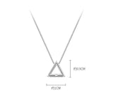 925 Silver Triangle Necklace Geometric Pendant Wedding Jewelry