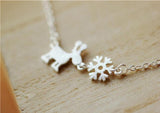 925 Silver Deer Snow Necklaces & Pendants Women Lady Gift