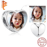 925 Silver Forever Heart Charms Photo Beads for Bracelet