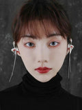 Red Enamel Tassel Ear Clip for Women