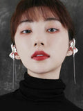 Red Enamel Tassel Ear Clip for Women
