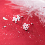 925 Sterling Silver Women's Christmas Stud Earring Gift DA01
