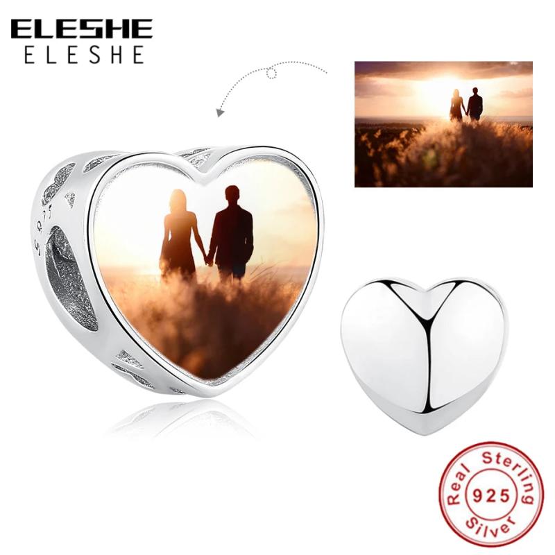 925 Sterling Silver Photo Charm Beads for Bracelets