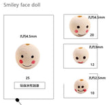 DIY Child Beaded Charms For Bracelet Making Smiley Wooden Beads