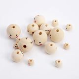 DIY Child Beaded Charms For Bracelet Making Smiley Wooden Beads