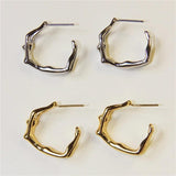 French Irregular Metal Stud Earrings Exaggerated Personality