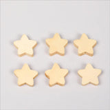 50Pcs Five-Pointed Star Wooden Beads DIY Crafts Jewelry Tools Hemu Loose Beads