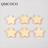 50Pcs Five-Pointed Star Wooden Beads DIY Crafts Jewelry Tools Hemu Loose Beads