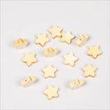 50Pcs Five-Pointed Star Wooden Beads DIY Crafts Jewelry Tools Hemu Loose Beads