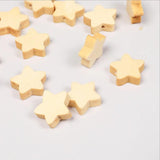 50Pcs Five-Pointed Star Wooden Beads DIY Crafts Jewelry Tools Hemu Loose Beads