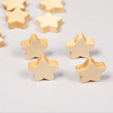 50Pcs Five-Pointed Star Wooden Beads DIY Crafts Jewelry Tools Hemu Loose Beads