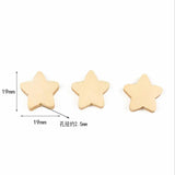 50Pcs Five-Pointed Star Wooden Beads DIY Crafts Jewelry Tools Hemu Loose Beads