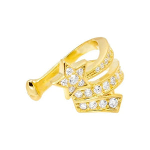 Micro Pave CZ Shooting Star Cuff Clip-On Earring