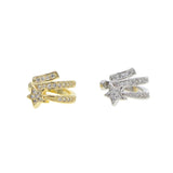 Micro Pave CZ Shooting Star Cuff Clip-On Earring