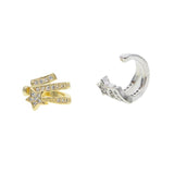 Micro Pave CZ Shooting Star Cuff Clip-On Earring
