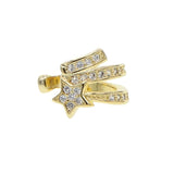 Micro Pave CZ Shooting Star Cuff Clip-On Earring