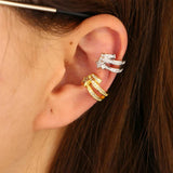 Micro Pave CZ Shooting Star Cuff Clip-On Earring