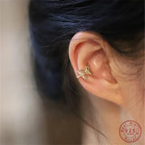 Sterling Silver Butterfly Ear Clip No Pierced Ears Sweet Temperament Earrings