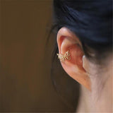 Sterling Silver Butterfly Ear Clip No Pierced Ears Sweet Temperament Earrings