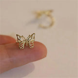 Sterling Silver Butterfly Ear Clip No Pierced Ears Sweet Temperament Earrings