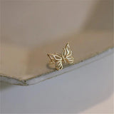 Sterling Silver Butterfly Ear Clip No Pierced Ears Sweet Temperament Earrings