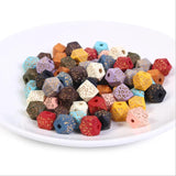 20Pcs Colorful Stripes Wooden Beads Crafts Jewelry Toys Bracelet Accessories