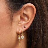 3Pcs/Set Green Zircon Earrings Y2K Piercing Stud Earring Jewelry