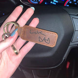 Personalized Handwriting Leather Key Chain