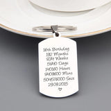 FLYANGEL Personalized Date Keychain Birthday Present High Engraved Bag Charm 16t